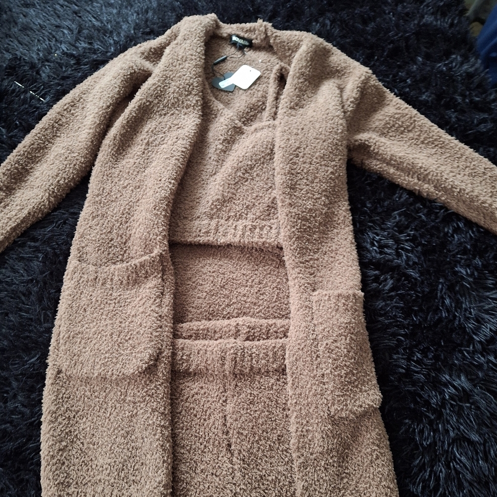 Cozy Tan Textured Cardigan